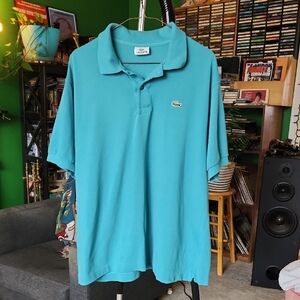Lacoste Polo 90s Teal / Aqua Pique Cottin Size Large